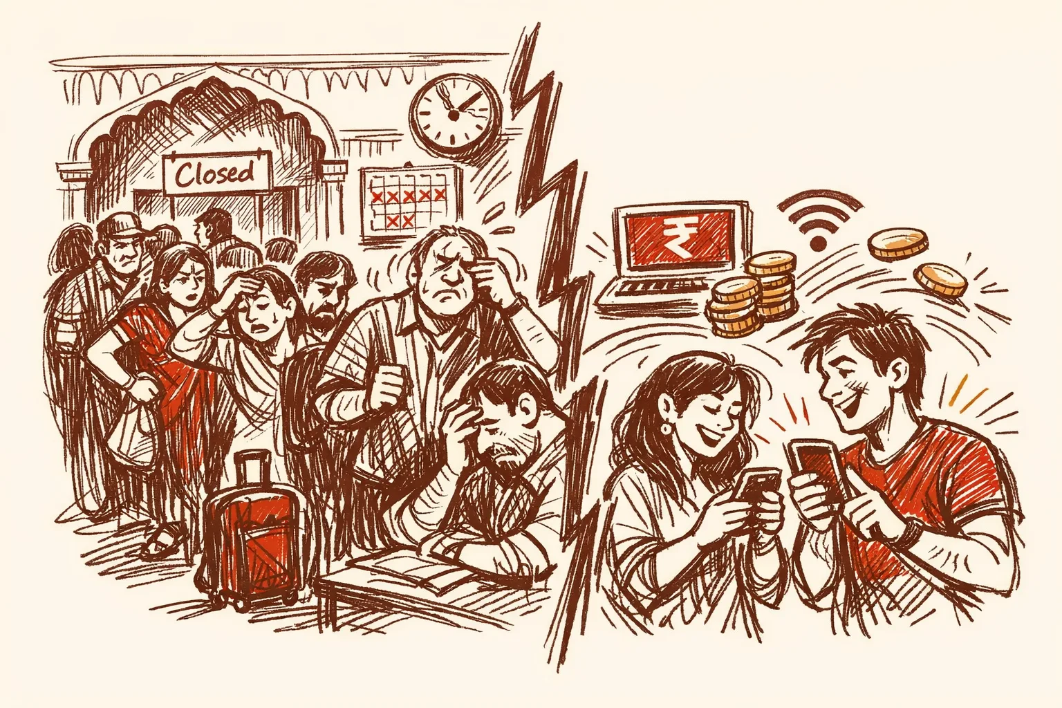Editorial illustration for Bank Holiday Disruptions in India and the Digital Fix That Is Already Working