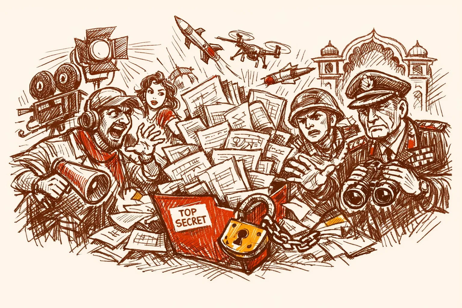 Editorial illustration for Dhurandhar and the Military Secrets India's Film Industry Is Not Equipped to Guard