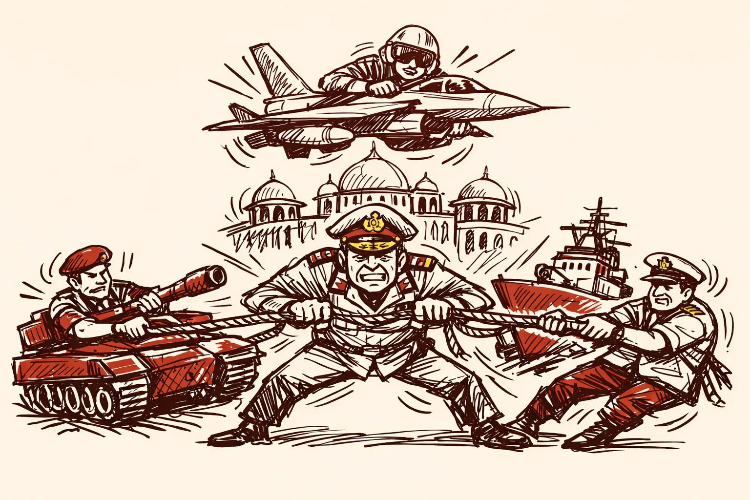 Editorial illustration for India CDS Reform and the Real Battle for Military Jointness