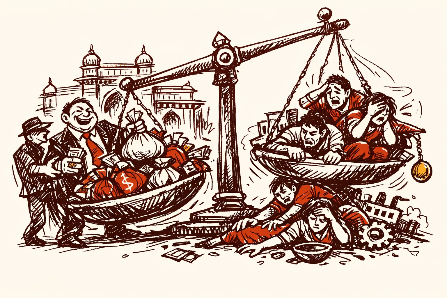 Editorial illustration for India Corruption Is Costing the Economy More Than You Think