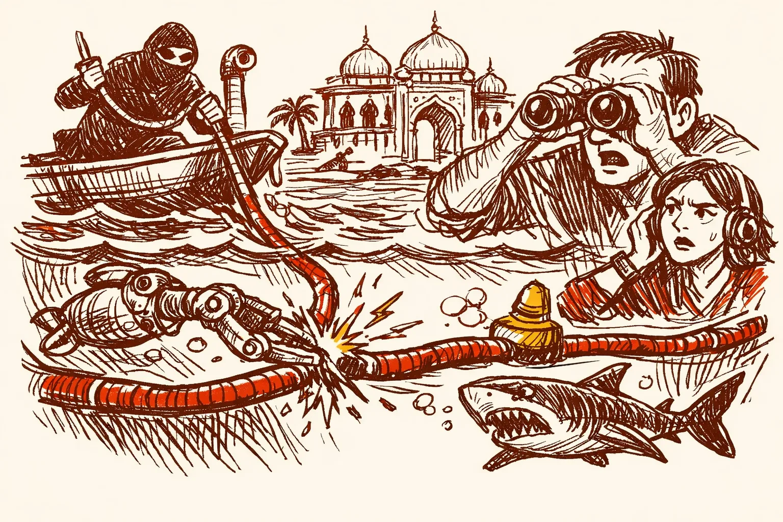 Editorial illustration for India Undersea Cable Security Is India's Biggest Blind Spot