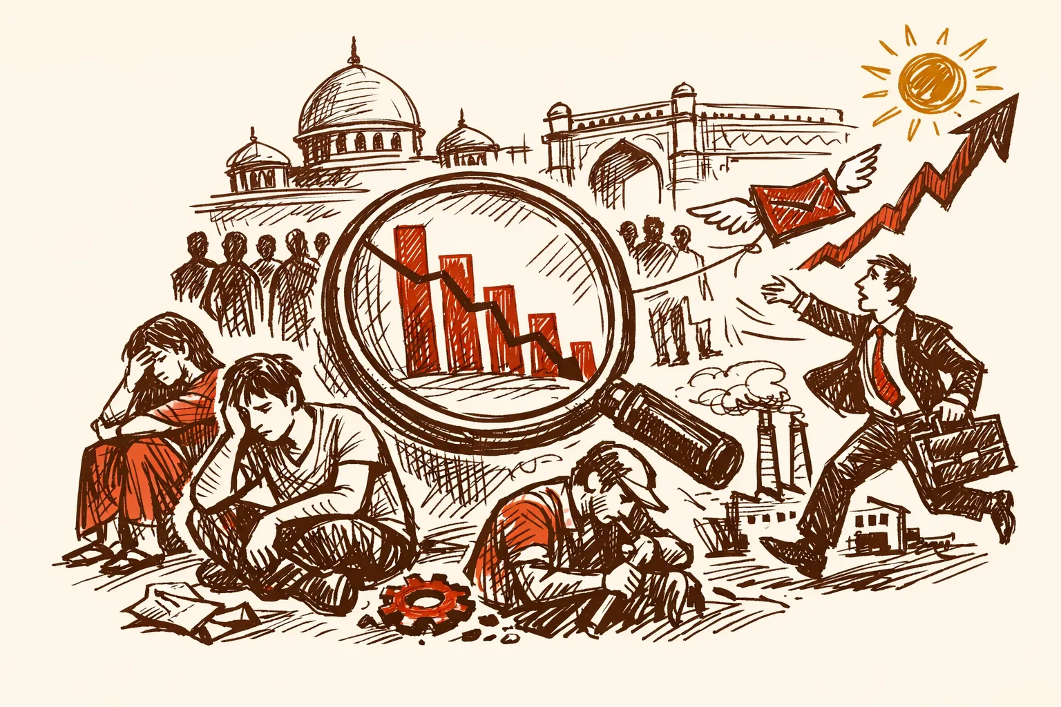 Editorial illustration for India Unemployment - What the Data Shows and What Must Be Done